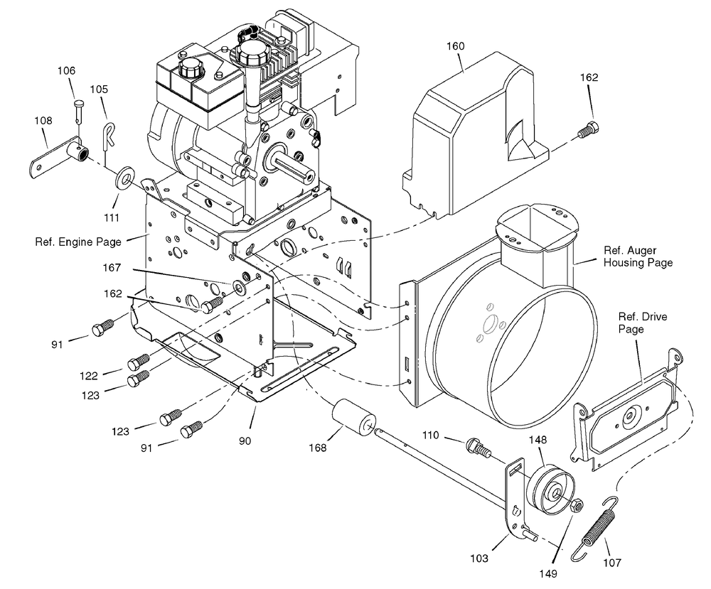 Frame Diagram and Parts List for 1695372-6240900X43 2007 Briggs and Stratton Snow Blower